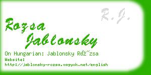 rozsa jablonsky business card